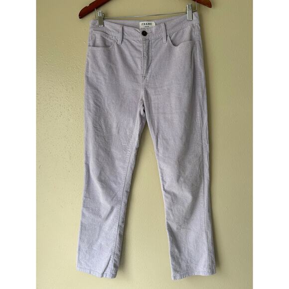 Frame Denim Lilac Corduroy Le High Straight Pants Size 27 - Picture 2 of 10